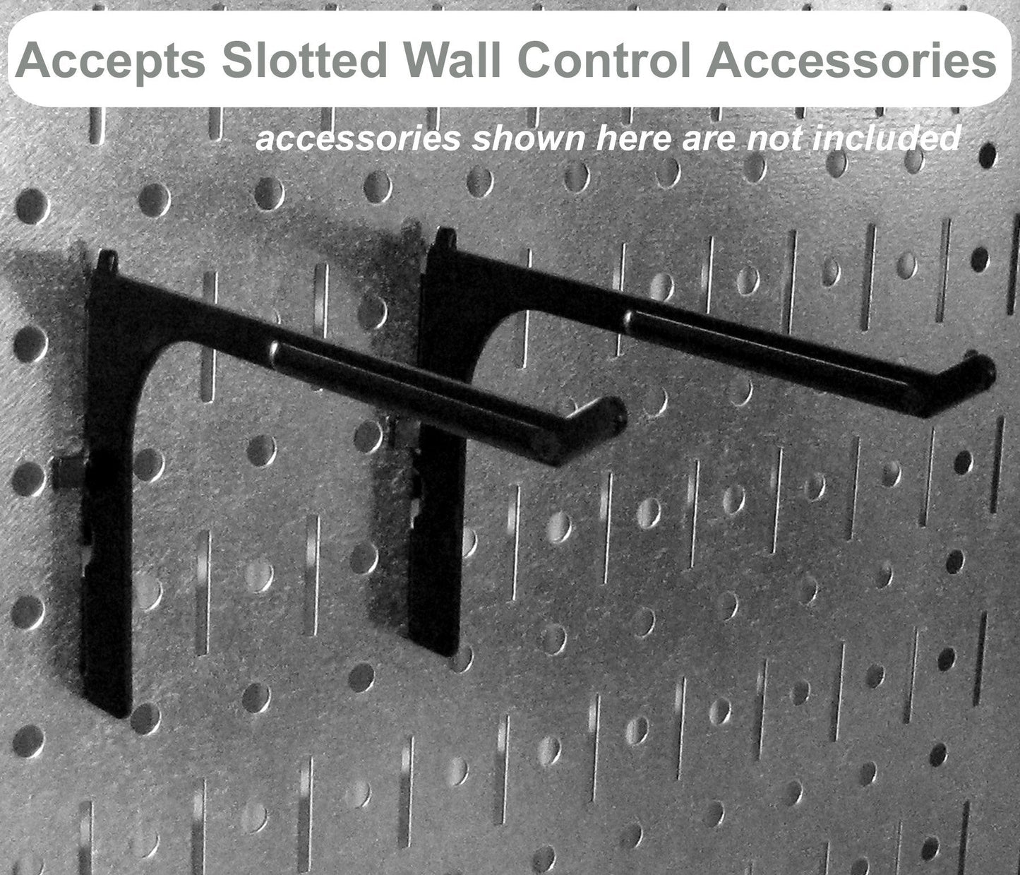 Wall Control Metal Pegboard Utility Tool Storage Kit with Black Pegboard and Black Accessories
