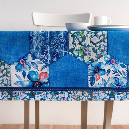 Maison d' Hermine Table Cloth Rectangle Table 100% Cotton 70 x 108 Inches Tablecloth Reusable Decorative for Dining Kitchen Room Farmhouse Home Gifts for Mothers Day Spring Summer - Summer Blues