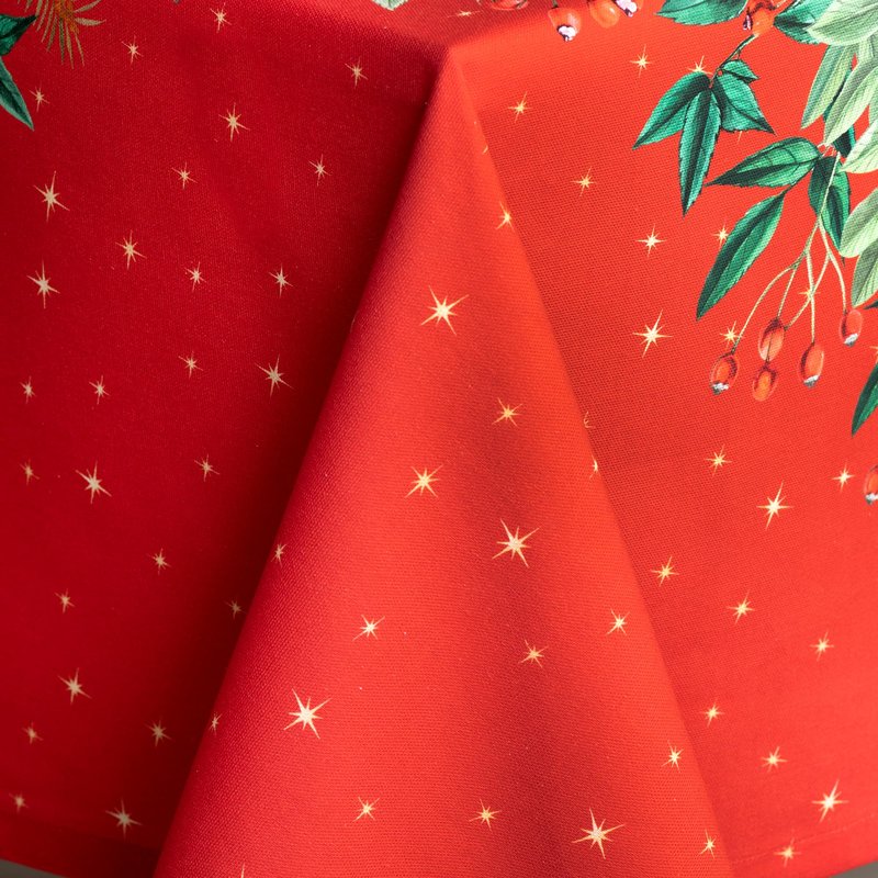 Maison d' Hermine Table Cloth Rectangle Table 100% Cotton 70 x 90 Inches Fall Tablecloth Reusable Everyday Use for Thanksgiving Christmas Decorations Dining Farmhouse Party (Noel)