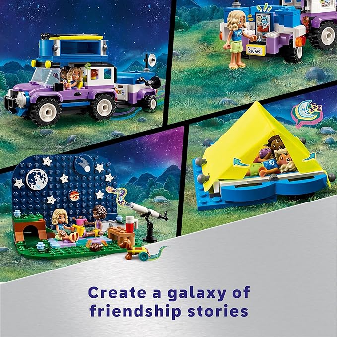 LEGO Friends Stargazing Camping Vehicle Adventure Toy Includes 2 Mini-Dolls Camping Trailer Telescope Toy and a Dog Figure Science Gift Idea for Girls Boys and Kids Ages 7 and Up 42603