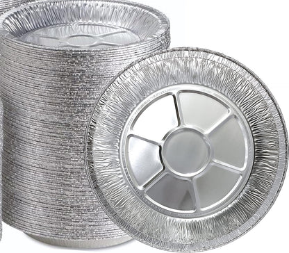 Aluminum Foil Pie Tins - 25 Pack Disposable Baking Pans | Round Foil Plates for Quiche, Tarts & Pies
