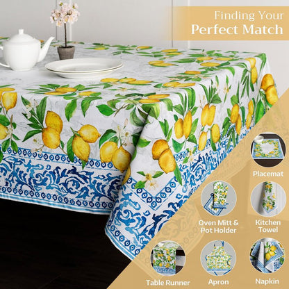 Maison d' Hermine Table Cloth Rectangle Table 100% Cotton 70 x 120 Inches Tablecloth Reusable Decorative for Dining Kitchen Room Farmhouse Home Gifts for Mothers Day Spring Summer - Cedrat
