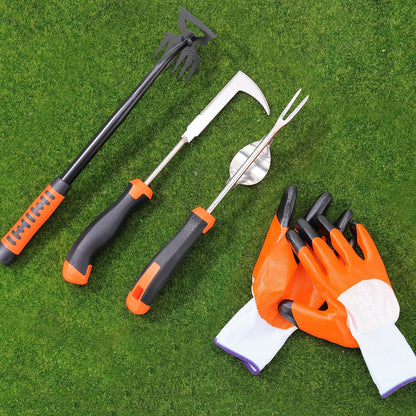 Hoemwarm Weed Puller Tool, Manual Portable Stainless Steel Weeder Puller Tool, Crack Weed Remover Gardening Tools for Garden Farm Backyard
