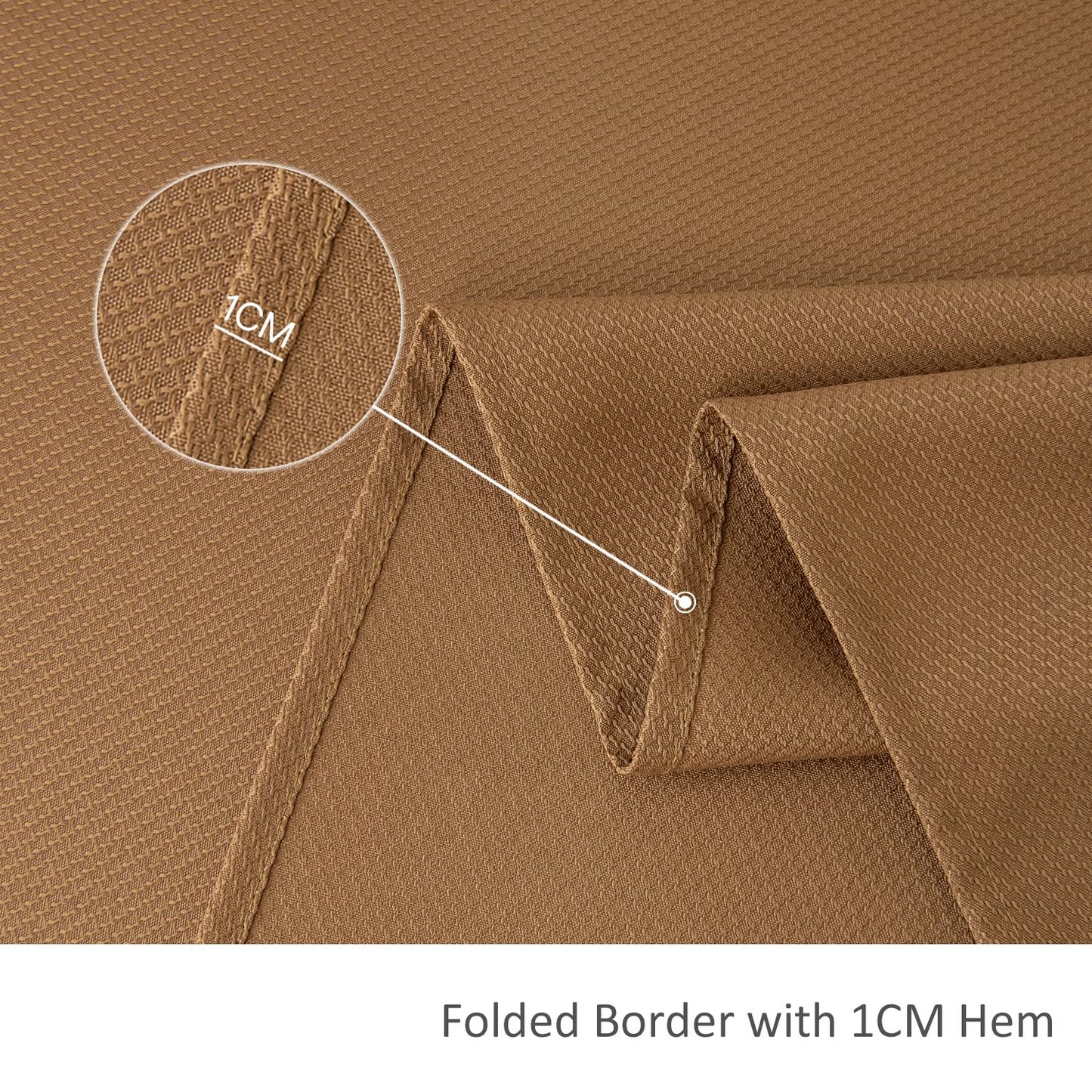 maxmill Textured Rectangular Tablecloth Water Resistance Antiwrinkle Spillproof Soft Jacquard Table Cloth for Fall Harvest Thanksgiving Parties and Holiday Dinners, 60 x 104 Inch, Amber Bronze