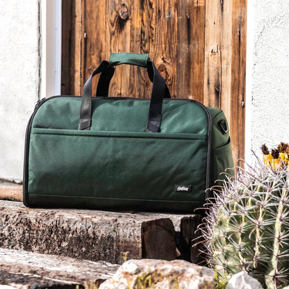 Halfday Convertible 2-in-1 Premium Garment Duffel Weekender Bag 45L: Wrinkle-Free Travel (Hanging Suit Compartment, Shoe Pockets, Trolley Sleeve), Balistic Nylon Carry-on, Pacific