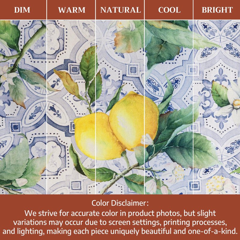 Maison d' Hermine Table Cloth Round Table 100% Cotton 63 Round Inches Tablecloth Reusable Decorative for Dining Kitchen Room Farmhouse Home Gifts for Mothers Day Spring Summer - Citrus