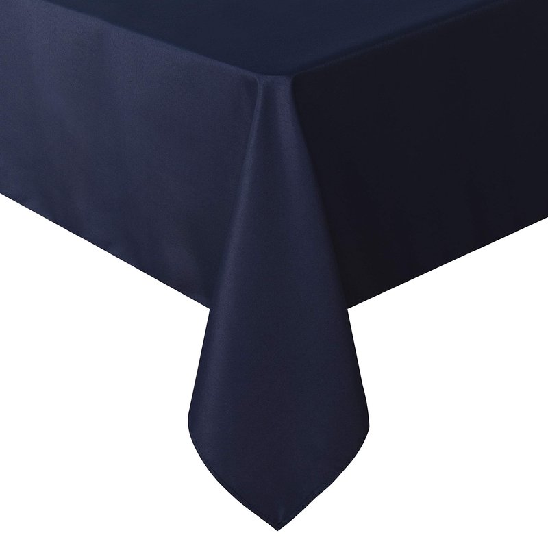 sancua Square Tablecloth - 60 x 60 Inch - Water Resistant Spill Proof Washable Polyester Table Cloth, Decorative Fabric Table Cover for Dining Tables, Buffet Parties and Camping, Navy