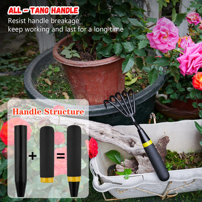 Kemaier Stainless Steel Hand Cultivator - Garden Rake: Great for Heavy - Duty Soil Loosening, Planting and Weed Removal