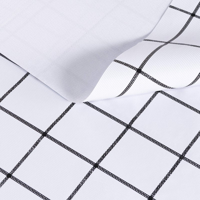 sancua Checkered Vinyl Rectangle Tablecloth - 54 x 78 Inch - 100% Waterproof Oil Proof Spill Proof PVC Table Cloth, Wipe Clean Table Cover for Dining Tables, Buffet Parties, White Checkered