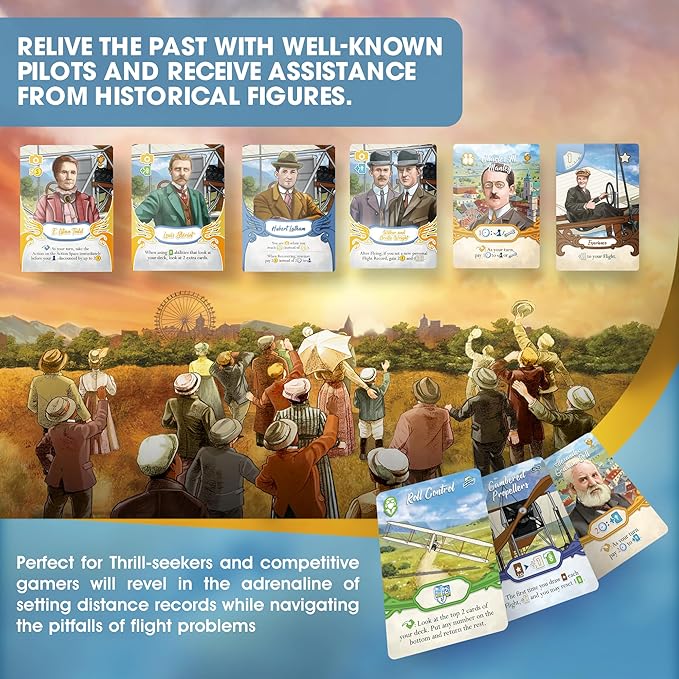 First In Flight: MENSA Award Winning Board Game About Historical Aviation - Strategy Board Game for Teens Adults and Heavy Gamers - A Flight-Themed Adventure Card Game for Airplane Enthusiasts