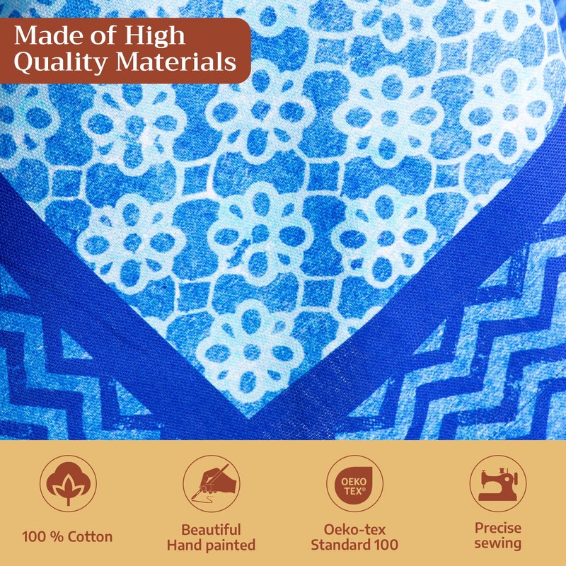 Maison d' Hermine Table Cloth Rectangle Table 100% Cotton 60 x 120 Inches Tablecloth Reusable Decorative for Dining Kitchen Room Farmhouse Home Gifts for Mothers Day Spring Summer - Indigo Love