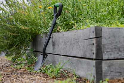 Hooyman Mini Digging Shovel with Heavy Duty Carbon Steel Construction, Ergonomic No-Slip H-Grip Handles, D Handle, and Serrated Blades for Gardening, Land Management, Yardwork, Farming, and Outdoors