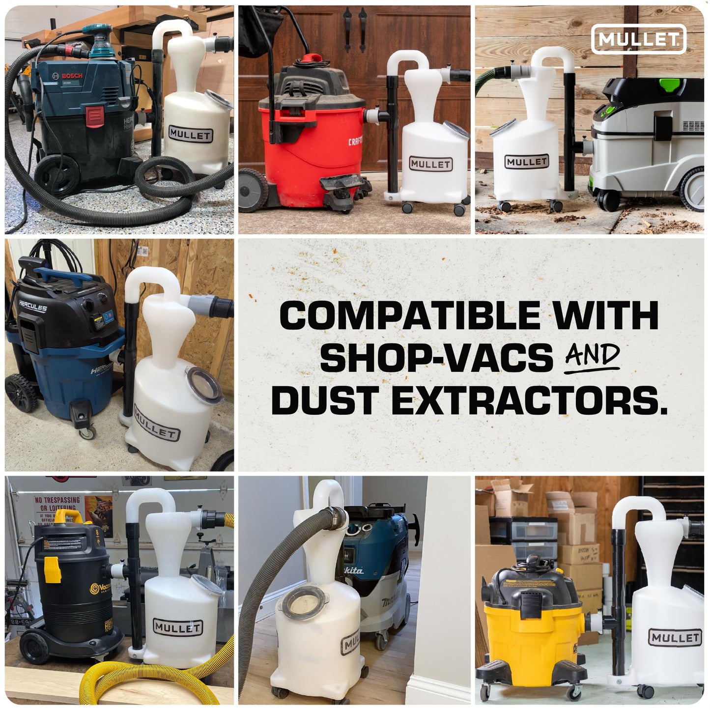 Mullet High-Speed Cyclone Dust Collector for Shop Vacuum - Sawdust Separator, Dust Collectors for Woodworking, Garage, Hobbyist Debris Extraction
