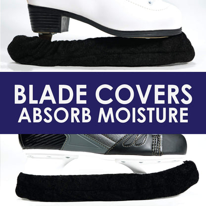 Athletico Ice Skate Blade Covers - Guards for Hockey Skates, Figure Skates, and Ice Skates - Skating Soakers Cover Blades from Youth to Adult Size - Men, Women, & Kids (Medium, Black)