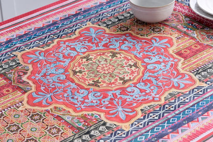 Maison d' Hermine Table Cloth Rectangle Table 100% Cotton 54 x 72 Inches Fall Tablecloth Reusable Everyday Use for Thanksgiving Christmas Decorations Dining Farmhouse Party (Ispahan)