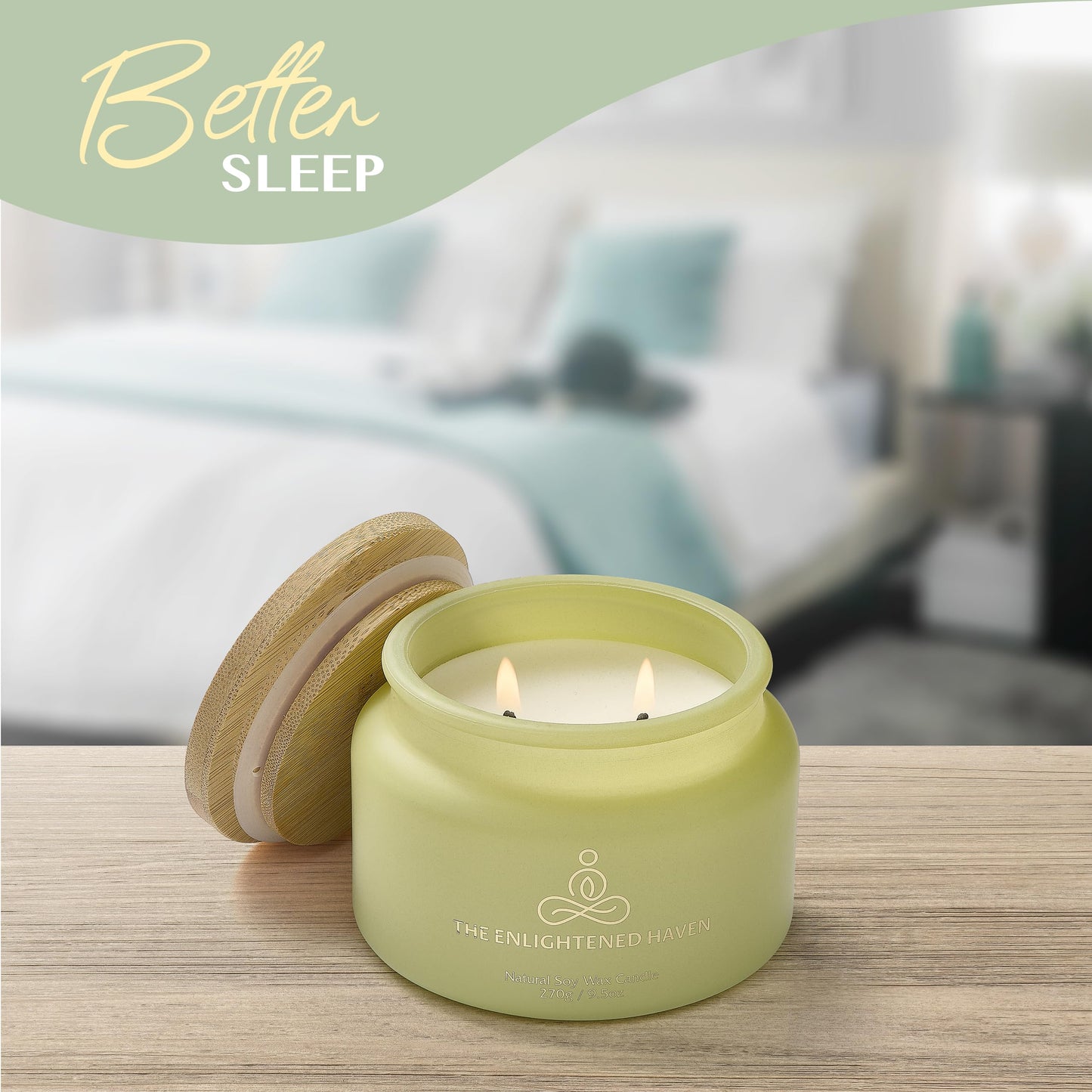 Healing | 2-Wick Scented Candles for Home | Natural Non Toxic Soy Candles with Essential Oils | Eucalyptus & Peppermint | 50 Hour Long Burning | Aromatherapy Candle Jar with Lid - 9.5 oz