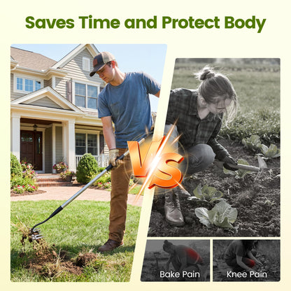 Iron Weeding Rake with Long Handle - Upgraded 5 Teeth Weed Puller Tool, Heavy Duty Manual Weeder Remover Tool for Weeding, Cultivating & Soil Aeration