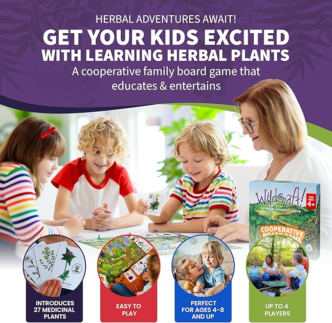 Wildcraft! Board Game – Cooperative Educational Board Game for Kids 4–6 &amp Families – Nature &amp Herb Learning Game – Family Board Games for Kids – Herbal Adventure Cooperative Game