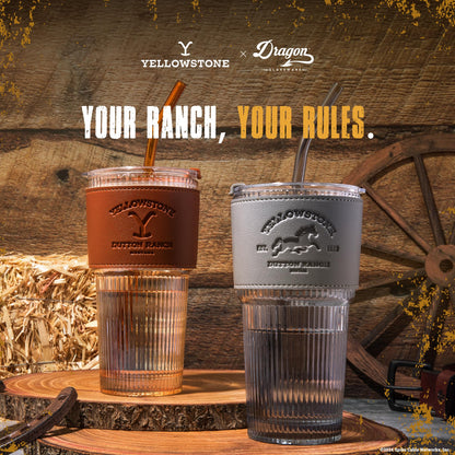 Dragon Glassware x Yellowstone Drinking Glasses, 16 oz Set of 2