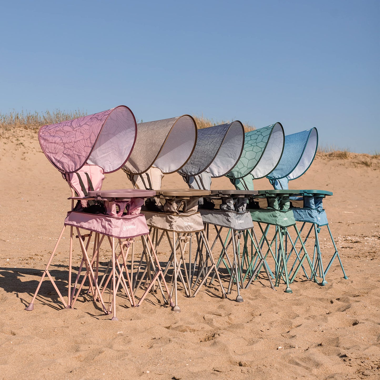 Baby Delight Go with Me Uplift Deluxe Portable High Chair | Travel High Chair | Sun Canopy | Indoor and Outdoor | Blue Wave