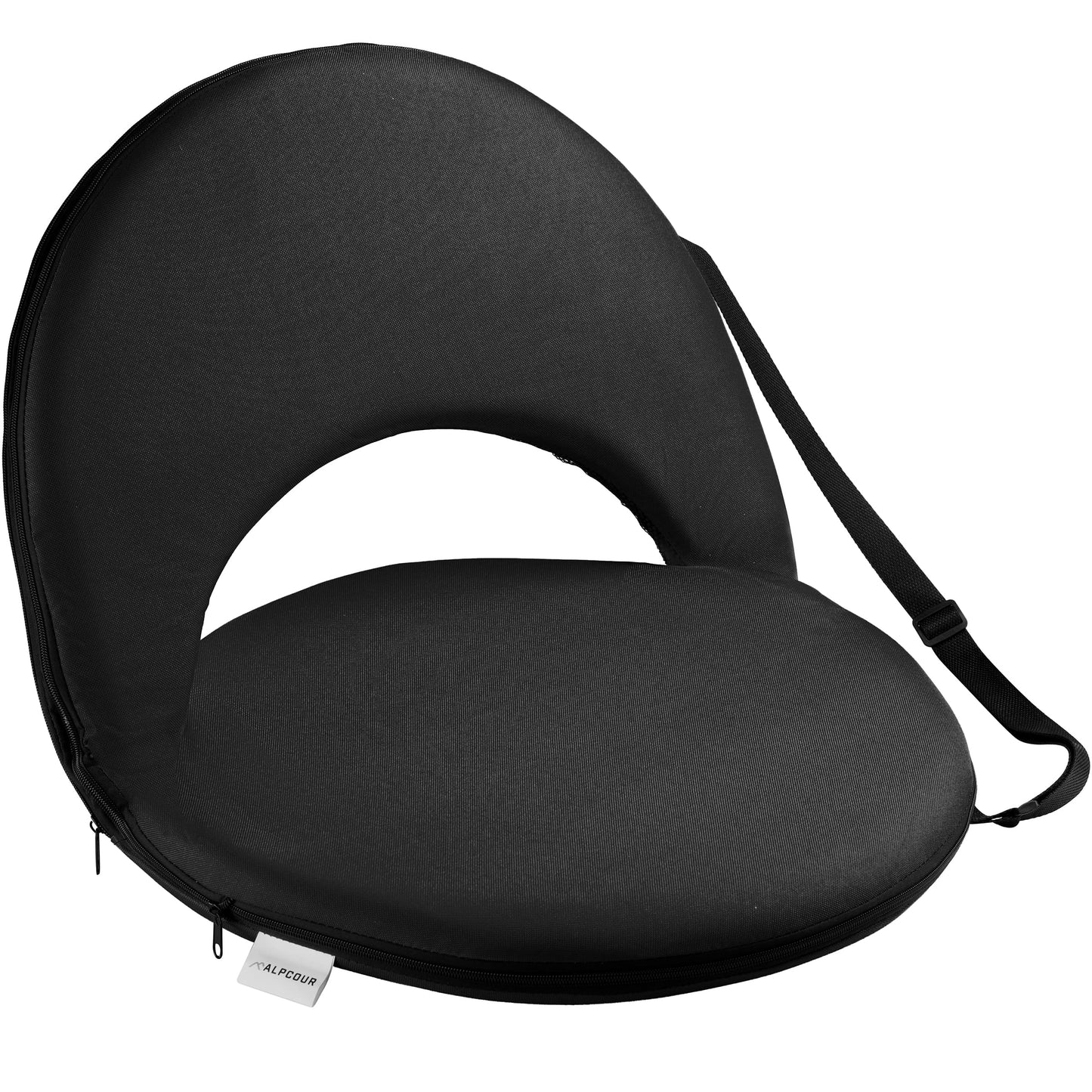 Alpcour Folding Stadium Seat – Deluxe Outdoor Camping Reclining Waterproof Cushion Chair for Bleachers – Best 6-Position Back Support Picnic Bleacher Seats w/Extra Thick Padding for Support & Comfort