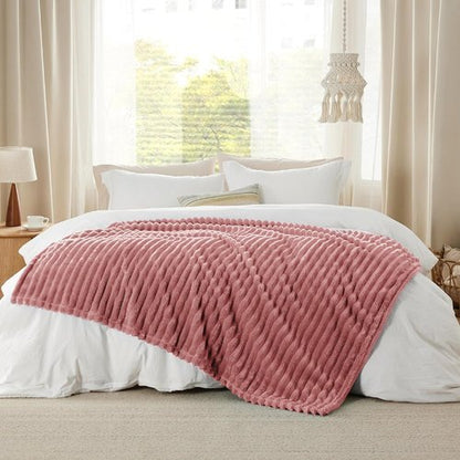 Bedsure GentleSoft Twin Blanket - Cozy Dusty Pink Fleece Throw for Couch, 60x80 Inches