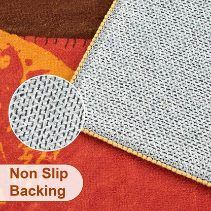 ASPMIZ Fall Area Rug 5x7 Washable Rugs for Living Room, Soft Faux Wool Thanksgiving Bedroom Rugs Non Slip Orange Maple Leaf Floor Carpet Low Pile Large Throw Rug for Dining Room Home Office Decor