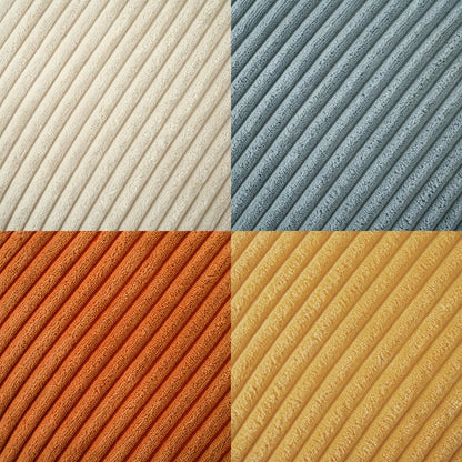 Volcanics Set of 4 Orange Teal Corduroy Decorative Couch Throw Pillow Covers 20x20 Inch, Modern Farmhouse Double-Sided Striped Cushion Cases, Soft Boho Square Accent Pillow Covers for Fall Home Decor