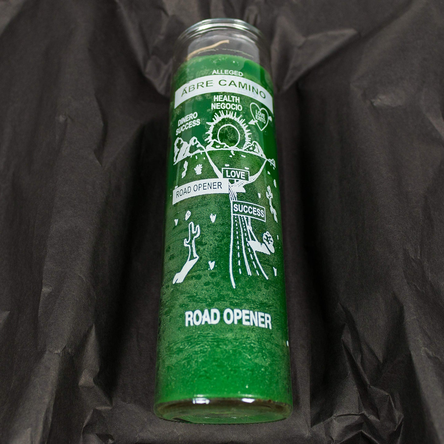 Botanica Emporium Abre Camino Road Opener Vision Candle | 7 Day Glass Spiritual Candle | 8" Tall | Unscented