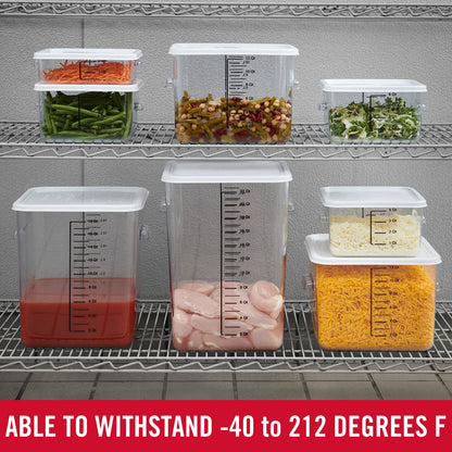 Rubbermaid Commercial Products Space Saving Square Food Storage Container 12 Quart Clear for Kitchen/Sous Vide/Meal Prep