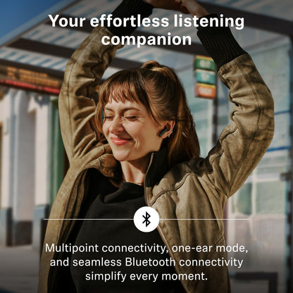 Sennheiser ACCENTUM Open Wireless Earbuds - Open Ear Buds Design, Dynamic Sound & Bluetooth 5.3, IPX4 Splash Protection, 28 Hours Battery Life, USB-C Charging Case, Music, Phone Calls, Travel, Black