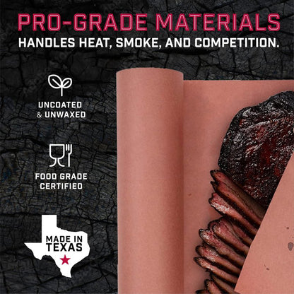 DIY CREW Pink Butcher Paper Roll - 24 Inch x 200 Feet - Food-Grade Peach Butcher Paper for Smoker, BBQ, Smoking and Wrapping Meat - Unbleached, Unwaxed and Uncoated - Made in USA