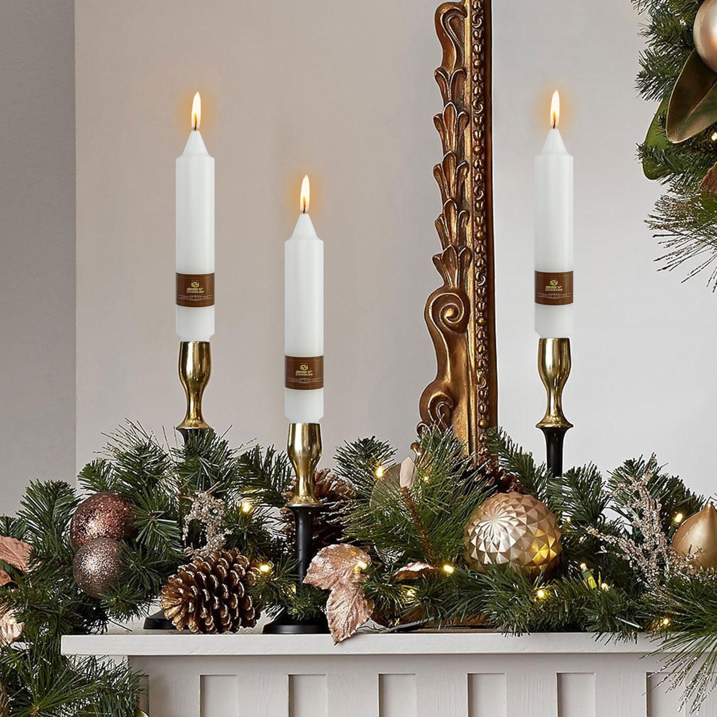 Short Taper Candle White Candlesticks 7 INCH Short Candle Sticks Chime Unscented Smokeless Candles Odorless Candle for Halloween Christmas Home Décor Weddings Festive Seasons Holiday