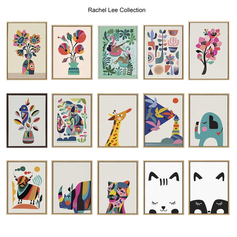 Kate and Laurel Sylvie Mid Century Modern Surf Dog Framed Canvas Wall Art by Rachel Lee of My Dream Wall, 18x24 White, Tropical Surfing Art for Wall