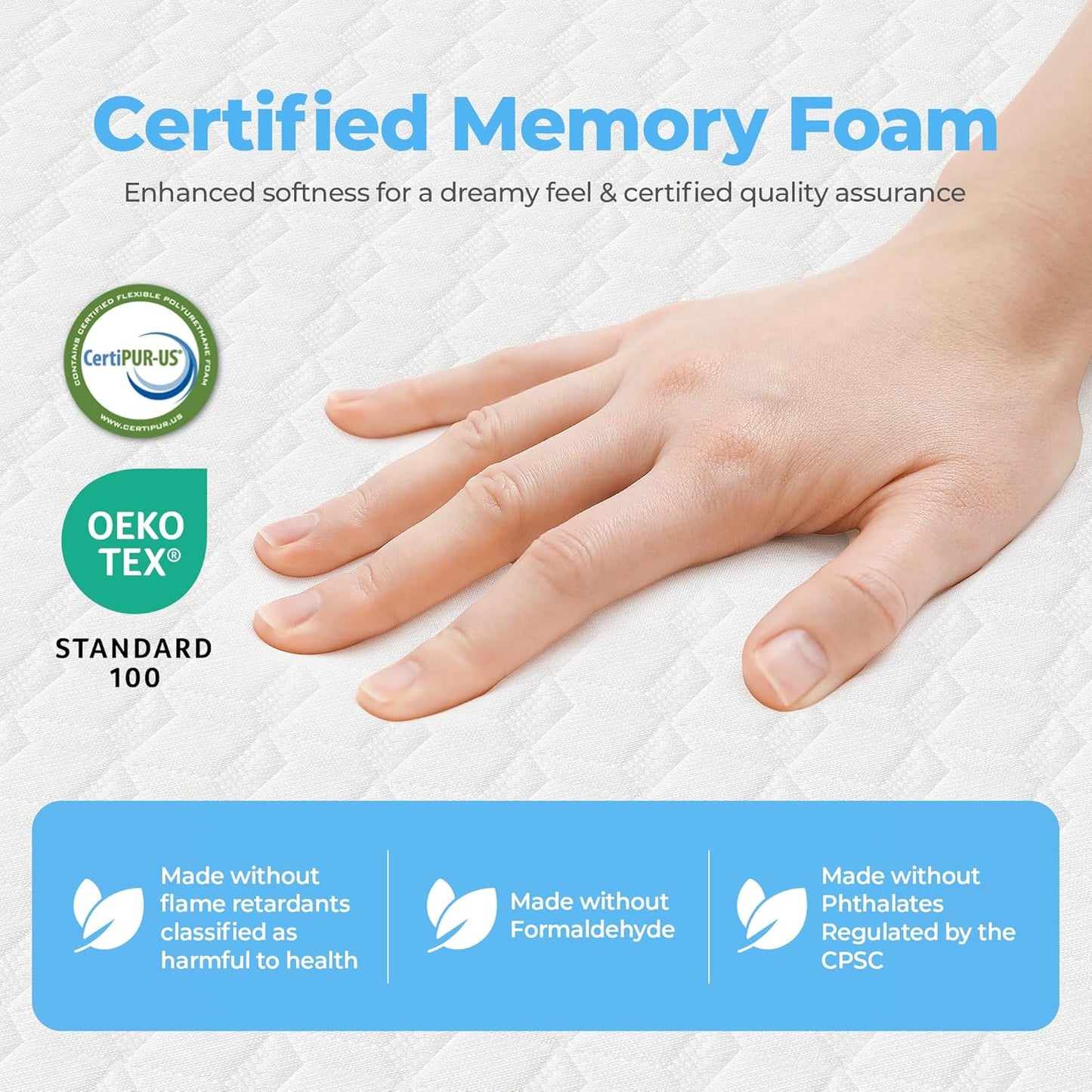 Neo Sleep King Cooling Gel Memory Foam Mattress - Medium Firm Pressure Relief | CertiPUR-US Certified, 10 Inch