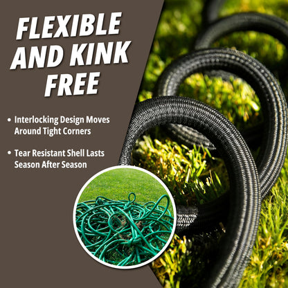 Hydrosteel PRO 100 Ft Metal Garden Hose with Nozzle, Water Hose Made from Heavy Duty 304 Stainless Steel, Flexible, Lightweight, Brass Crush Resistant Fittings, Kink Free, 5/8” Diameter, 600 PSI