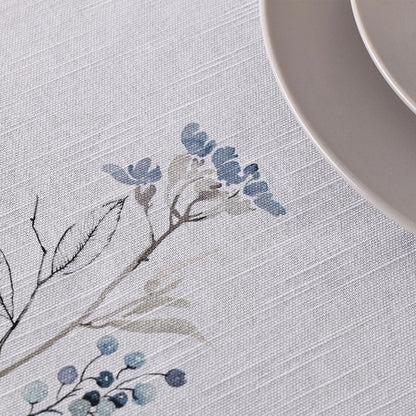 Maison d' Hermine Table Cloth Rectangle Table 100% Cotton 60 x 90 Inches Fall Tablecloth Reusable Everyday Use for Thanksgiving Christmas Decorations Dining Farmhouse Party (Ice Florals)