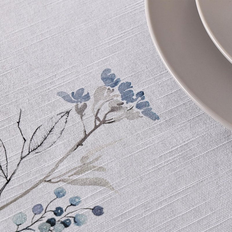 Maison d' Hermine Table Cloth Rectangle Table 100% Cotton 60 x 120 Inches Fall Tablecloth Reusable Everyday Use for Thanksgiving Christmas Decorations Dining Farmhouse Party (Ice Florals)