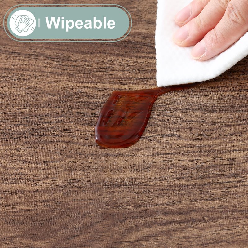 misaya Rectangle Vinyl Tablecloth, Fitted Table Cover, Waterproof, Elastic Edge, Plastic Table Cloth Fit 6 Foot Folding Tables for Picnic, Indoor and Outdoor (Oak Wooden Grain, 30 x 72 inch)