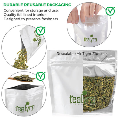 Tealyra - Premium Dragon Well - Long Jing - Green Tea - Famous Chinese Loose Leaf Tea - First Grade - 8-Ounce