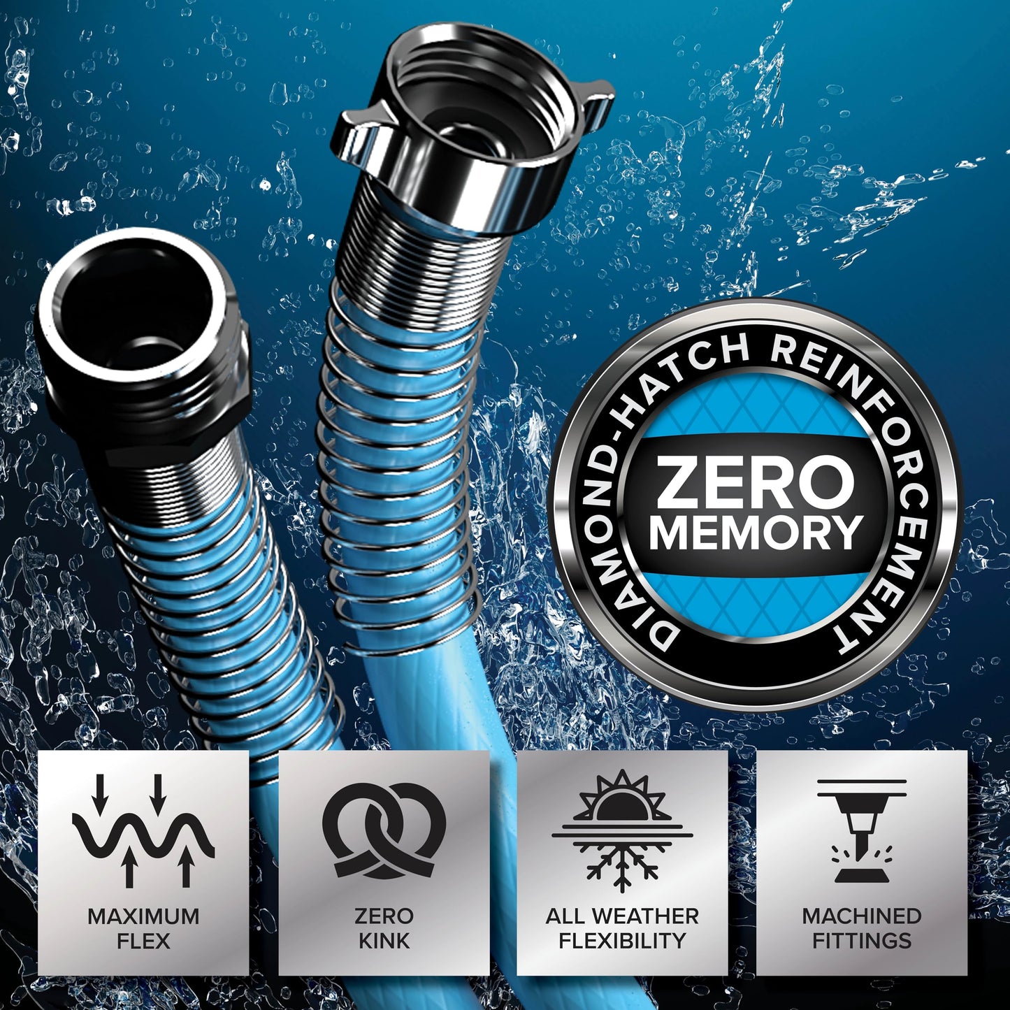 Camco EVOFlex 10-Ft RV Drinking Water Hose - Features Extra Flexible Design w/Stainless Steel Strain Relief Ends - Lead-Free, BPA-Free and Phthalate-Free - 5/8” Inside Diameter (22592)