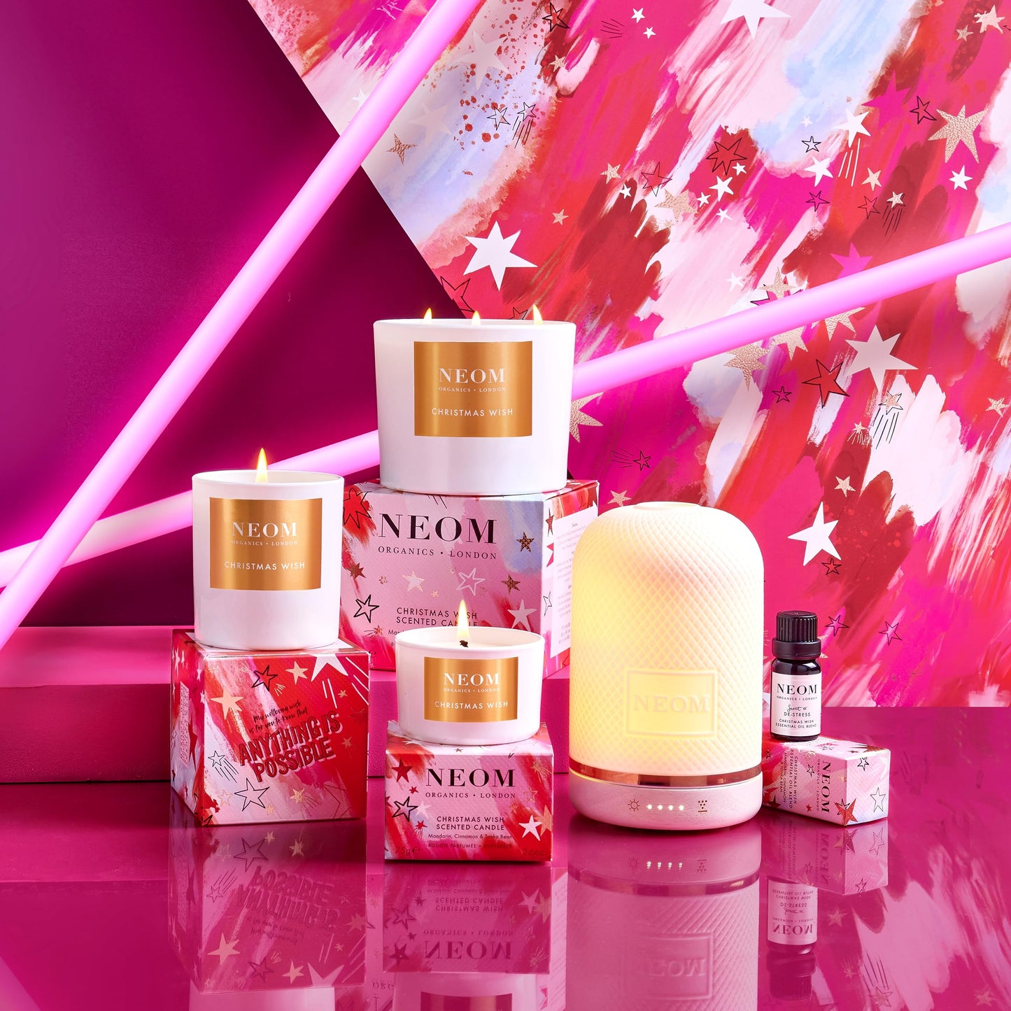 NEOM- Christmas Wish Luxury Scented Candle | Cinnamon, Mandarin & Tonka Bean | Christmas Gift… (Travel Size)