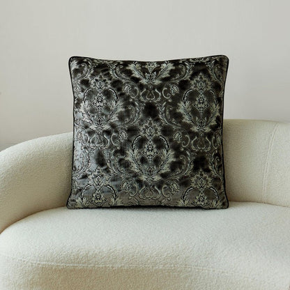 Damask Throw Pillow Covers Cases Soft Cut Velvet Design Pillow Cover Elegant Luxurious Gray Decorative Cushion Covers for Living Room Couch Bed Sofa Chair Home Decor Decorations 24x24inch 1piece