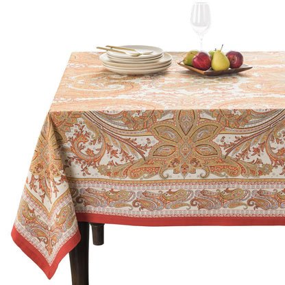Maison d' Hermine Table Cloth Rectangle Table 100% Cotton 70 x 108 Inches Fall Tablecloth Reusable Everyday Use for Thanksgiving Christmas Decorations Dining Farmhouse Party (Kashmir Paisley)