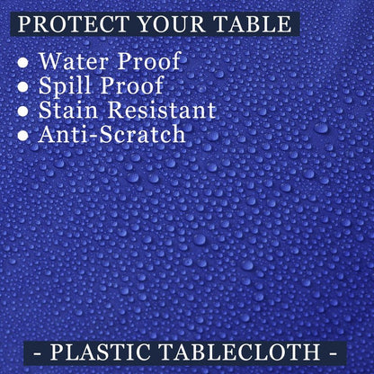 odibo Royal Blue Tablecloths Plastic 2 Pack Dark Blue Disposable Table Covers 54" x 108" Sapphire Blue Table Cloths for Parties Birthdays Weddings Holiday Banquet Fits up to 8 Foot Rectangle Tables