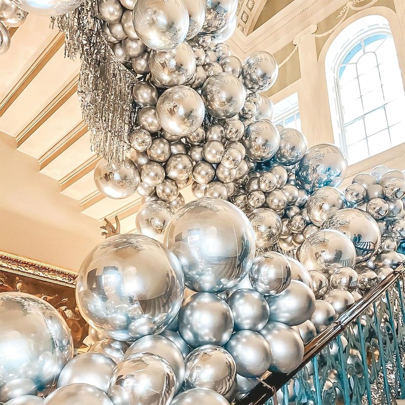 PartyWoo Silver Balloons 100pcs Different Sizes of 18 12 10 5 Inch Silver Balloon Arch Kit Garland for Birthday Graduation Bachelorette Engagement Bridal Shower Wedding Party Decorations Silver-G102