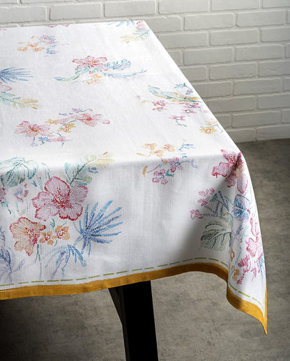 Maison d' Hermine Table Cloth Rectangle Table 100% Cotton 60 x 120 Inches Tablecloth Reusable Decorative for Dining Kitchen Room Farmhouse Home Gifts for Mothers Day Spring Summer - Paradise Island