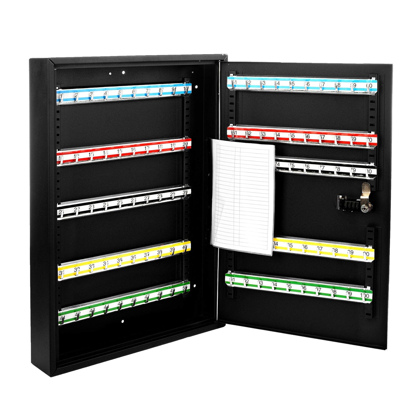 AdirOffice Key Storage Cabinet with Combination and Key Lock - Wall Mounted Steel Keybox w/Code - Durable Safe & Organizer for Keys