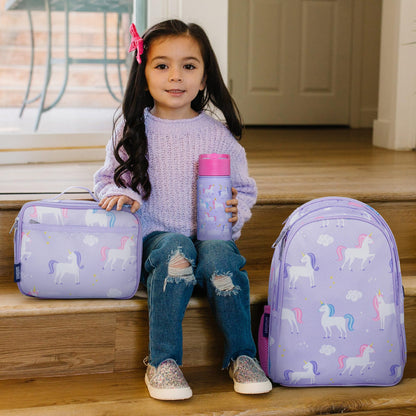Wildkin 15 Inch Kids Backpack with Lunch Box Bag Bundle - Durable, Lightweight School & Travel Set - Unicorn