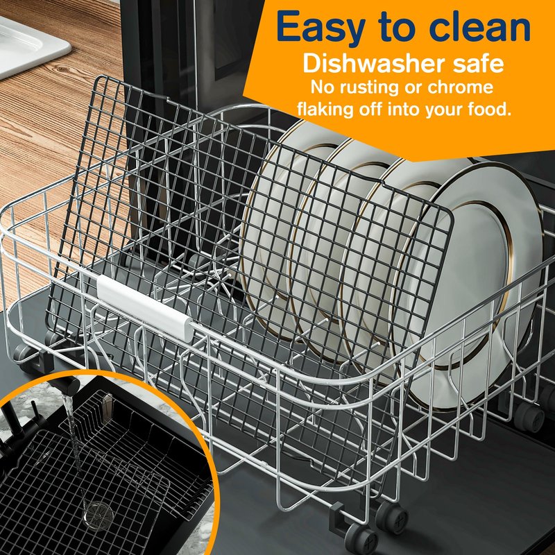 2PCS Cooling Racks for Cooking and Baking - 10" x 16"Heavy Duty Stainless Steel Wire Rack for Baking, Grilling, Roasting - Oven & Dishwasher Safe - Fits Half Sheet Pan（Black）